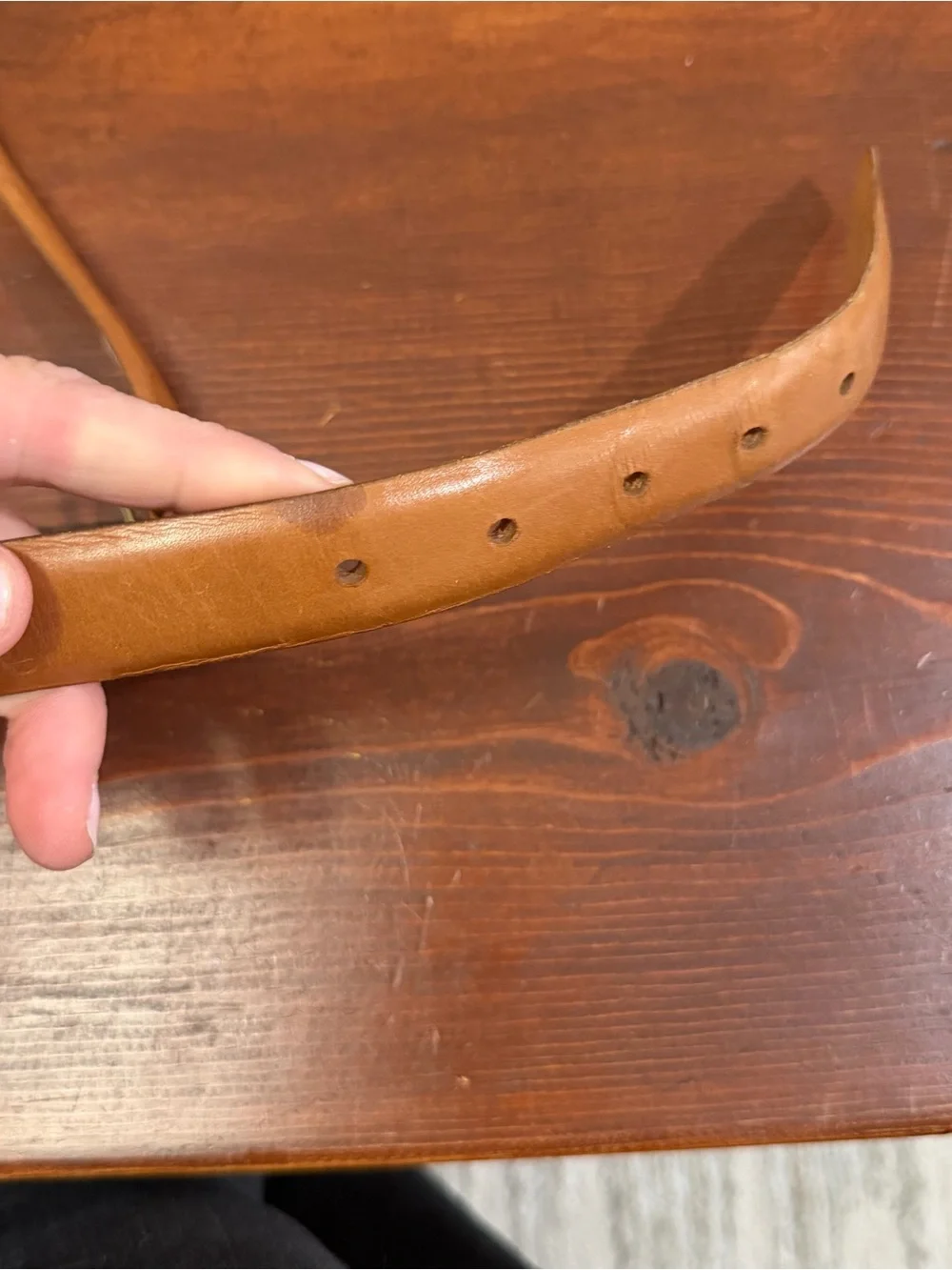 Vintage Cole Haan Chestnut Men's Belt with Brass Buckle 36